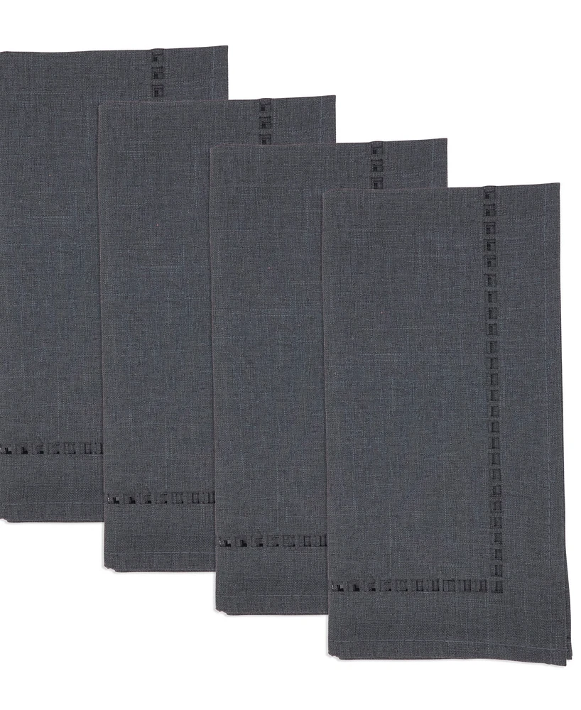 Saro Lifestyle Laser-Cut Hemstitch Napkin, Set of 4