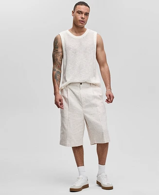 Mode of One Men's Oversized Speckled Textured Shorts, Exclusively at Macy's