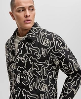 Mode of One Men's Floral Embroidered Cotton Shacket, Exclusively at Macy's