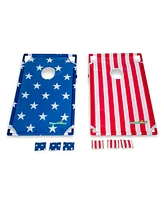 PoolCandy Stars Stripes Portable Cornhole Toss Set with Carrying Case