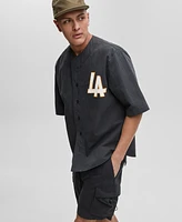 Mode of One Men's Washed Crinkle Baseball Jersey, Exclusively at Macy's