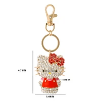 Sanrio Hello Kitty Pave 3D Bling Keychain - Bag Charm, Backpack Accessories, Travel Collectible Gift Keychains