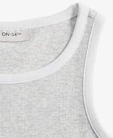 On 34th Women's Contrast Tipped Micro Rib Tank Top, Exclusively at Macy's