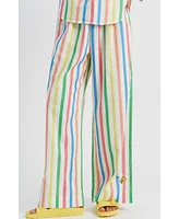 Chinti and Parker Women's & Linen-Cotton Snoopy Stripe Trousers