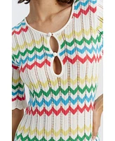 Chinti and Parker Women's & Cotton Chevron Stitch Dress