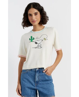 Chinti & Parker Women's Cotton Peanuts Vacation T-Shirt