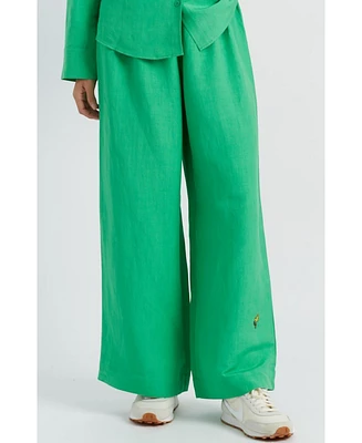 Chinti and Parker Women's & Linen-Cotton Peanuts Racquet Club Trousers