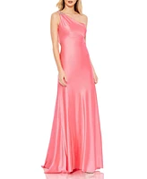 Women's Beaded One Shoulder Column Gown