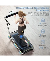 2 in 1 Under Desk Treadmill, 2.25HP Superfit Folding Treadmill with Touch Panel Control, App Control, Remote Control, Bluetooth Speaker, Foldable Walk