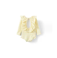 Cotton On Baby Girls Bonnie Long Sleeve Ruffle One Piece (Keyhole Back