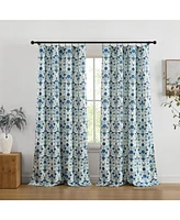 Hlc.me Clara Floral Damask Patterned Window Back Tab Rod Pocket Curtains Bedroom