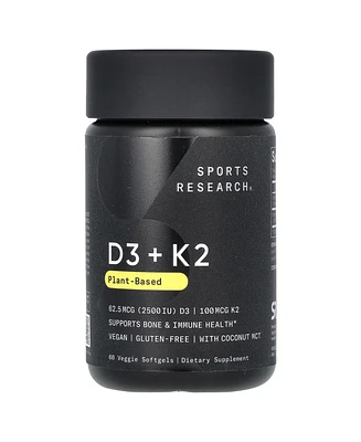Sports Research D3 + K2 Plant-Based 62.5 mcg/100 mcg