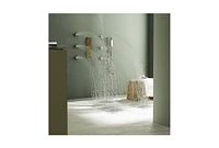 4 Function Shower System with Handheld Head Rainfall Side Body Jets, Brushed Gold