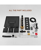 Matte Black 4-Way Shower System with Led and Music Player Shower Faucet Set with Handheld Shower and Side Body Jets