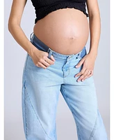 Motherhood Maternity Under the Belly Barrel Leg Jeans