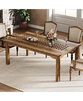 Tribesigns 63-Inch Wood Dining Table for 4-6, Farmhouse Kitchen Table with Hollow Tabletop, Large Rectangular Dinner Eating Desk for Dining Room, Livi