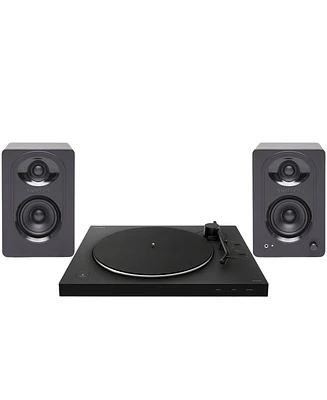 Sony Ps-LX310BT Wireless Turntable with Bluetooth Connectivity with 3-Inch Powered Studio Monitors Pair (Black) bundle