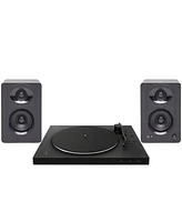 Sony Ps-LX310BT Wireless Turntable with Bluetooth Connectivity with 3-Inch Powered Studio Monitors Pair (Black) bundle