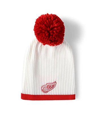 Fanatics Women's White Detroit Red Wings 2025 Nhl Stadium Series Team with Pom Knit Hat