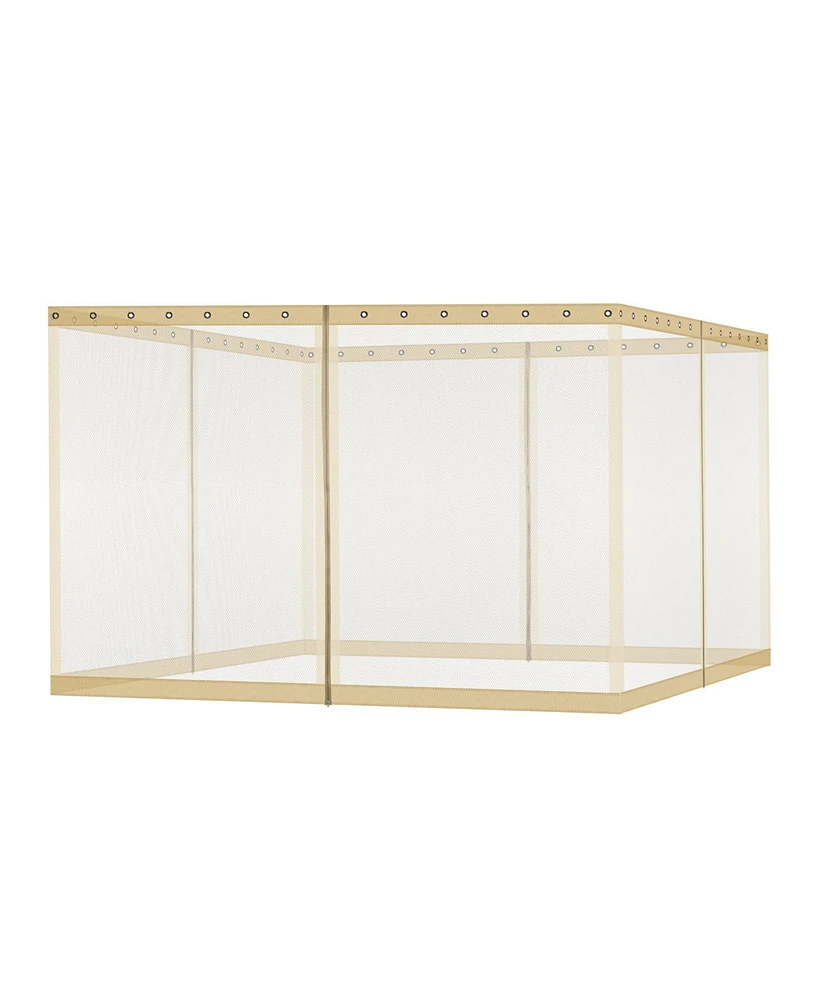 Aoodor Universal 12 x 12 ft. Gazebo Replacement Mosquito Netting Screen 4-Panel Sidewalls with Double Zipper (Only Netting)