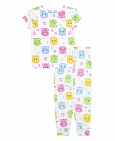 Care Bears Toddler Girls Short Sleeve and Long Pant Set, 2-Piece Pajama Set