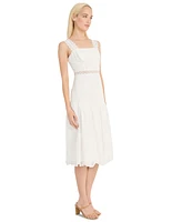 Donna Morgan Women's Eyelet-Embroidered Midi Dress