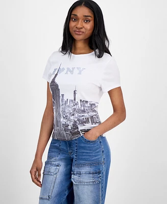 Pretty Rebellious Juniors' Ny Photo-Print T-Shirt