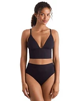 Mimi Flamingo Womens Blake Solid Tankini Top Brooke High Waisted Bikini Bottoms
