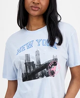 Pretty Rebellious Juniors' New York City Embroidered Graphic T-Shirt