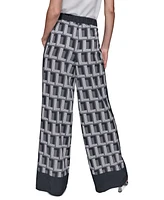 Karl Lagerfeld Paris Women's Geometric-Print Wide-Leg Pants