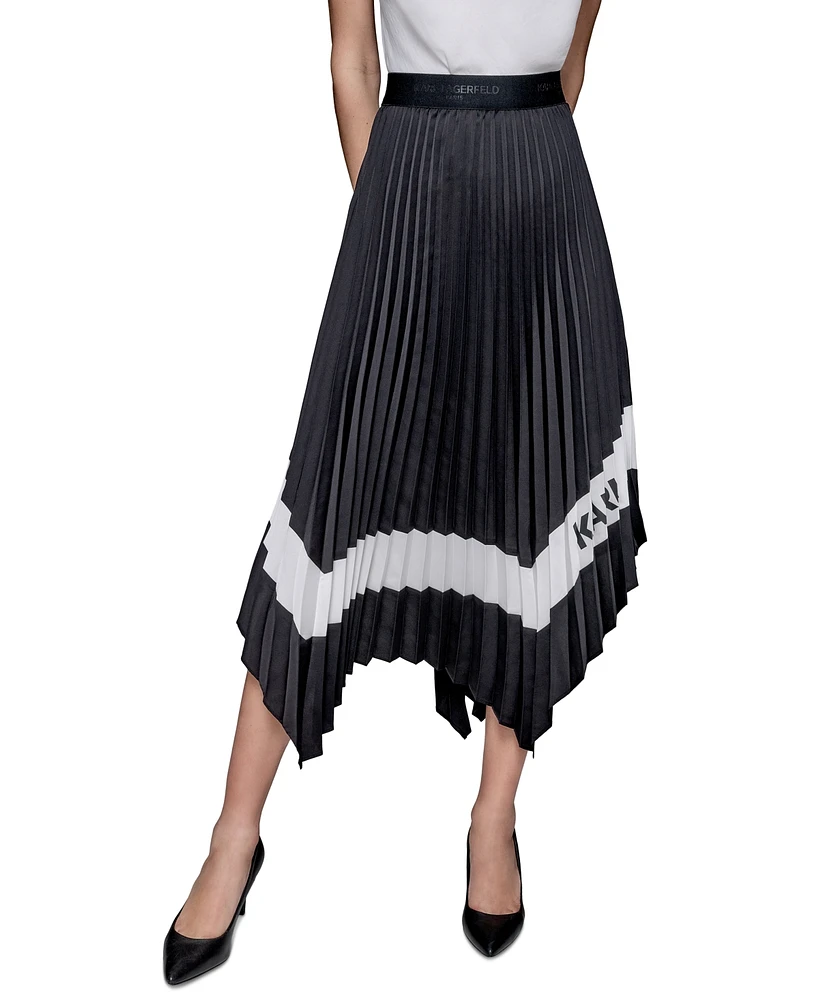 Karl Lagerfeld Paris Women's Pleated Midi Skirt