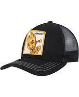 Lids Men's Black Guardians of the Galaxy Groot Retro A-Frame Snapback Hat