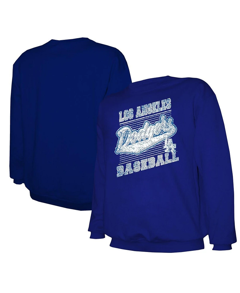 Stitches Men's Navy Los Angeles Dodgers Pullover Sweatshirt