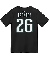 Nike Preschool Saquon Barkley Black Philadelphia Eagles Super Bowl Lix Name Number T-Shirt