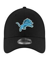 New Era Men's Black Detroit Lions Replica 39THIRTY Flex Hat