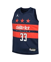 Jordan Big Boys and Girls Kyle Kuzma Navy Washington Wizards Swingman Jersey - Statement Edition