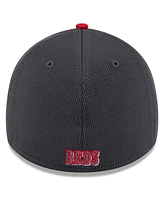 New Era Men's Gray/Red Cincinnati Reds 2025 Batting Practice 39THIRTY Flex Hat