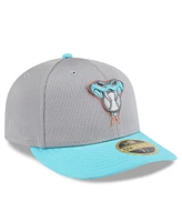 New Era Men's Gray/Aqua Arizona Diamondbacks 2025 Batting Practice Low Profile 59FIFTY Fitted Hat