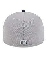 New Era Men's Gray/Navy Tampa Bay Rays 2025 Batting Practice Low Profile 59FIFTY Fitted Hat