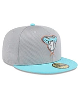 New Era Men's Gray/Teal Arizona Diamondbacks 2025 Batting Practice 59FIFTY Fitted Hat