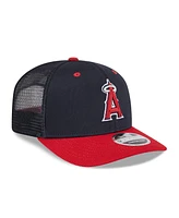 New Era Men's Navy/Red Los Angeles Angels 2025 Batting Practice 9SEVENTY Stretch-Snap Trucker Hat