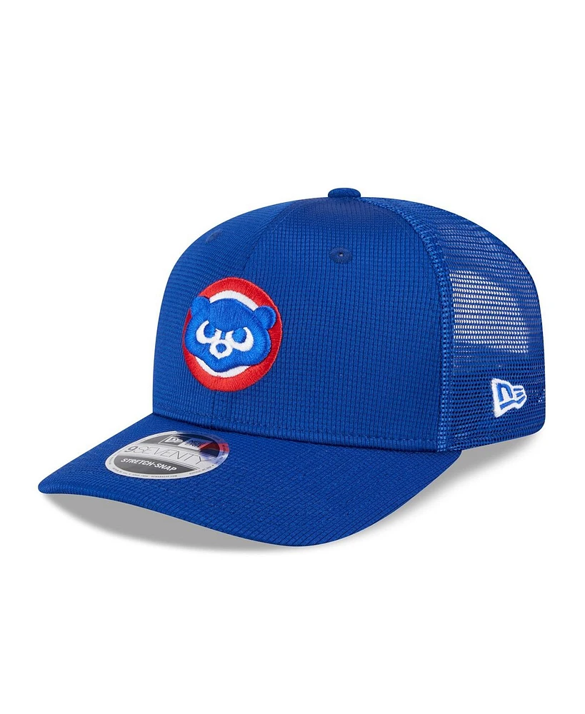 New Era Men's Royal Chicago Cubs 2025 Batting Practice 9SEVENTY Stretch-Snap Trucker Hat