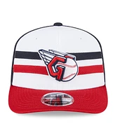 New Era Men's White/Red Cleveland Guardians 2025 Batting Practice 9SEVENTY Stretch-Snap Trucker Hat