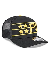 New Era Men's Black Pittsburgh Pirates 2025 Batting Practice 9SEVENTY Stretch-Snap Trucker Hat