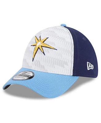 New Era Men's Navy/Light Blue Tampa Bay Rays 2025 Mlb Clubhouse 39THIRTY Flex Hat