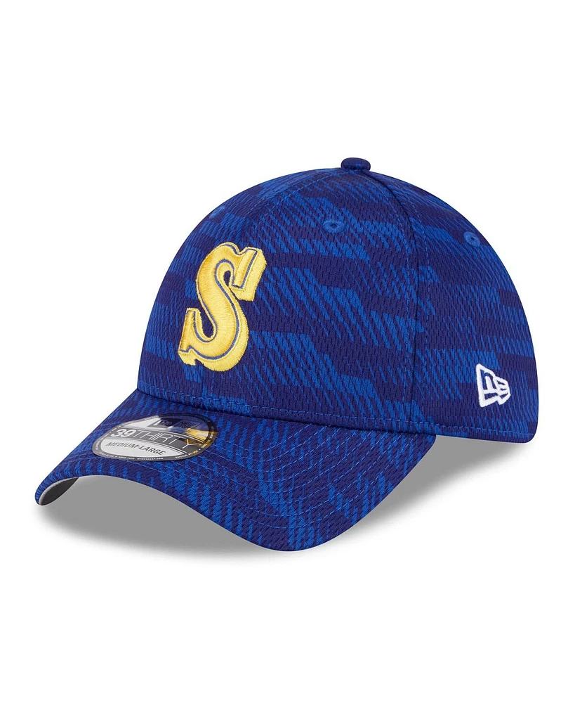 New Era Men's Royal Seattle Mariners 2025 Mlb Clubhouse 39THIRTY Flex Hat