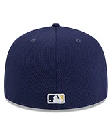 New Era Men's Navy Milwaukee Brewers 2025 Mlb Clubhouse 59FIFTY Fitted Hat