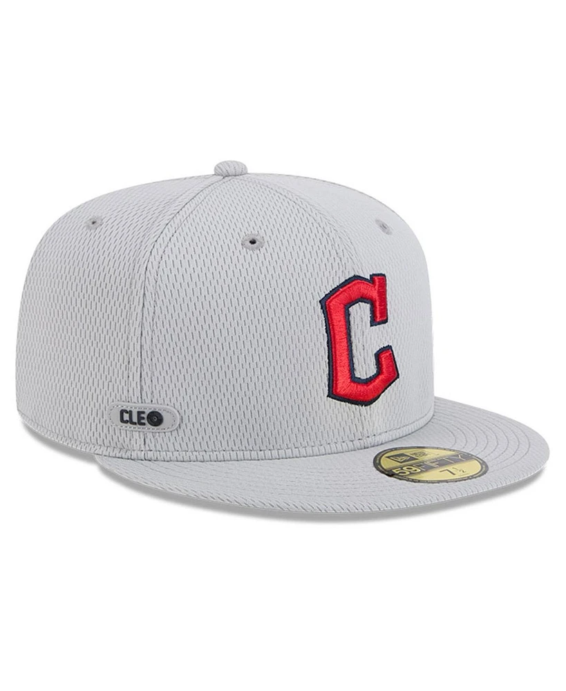 New Era Men's Gray Cleveland Guardians 2025 Mlb Clubhouse 59FIFTY Fitted Hat