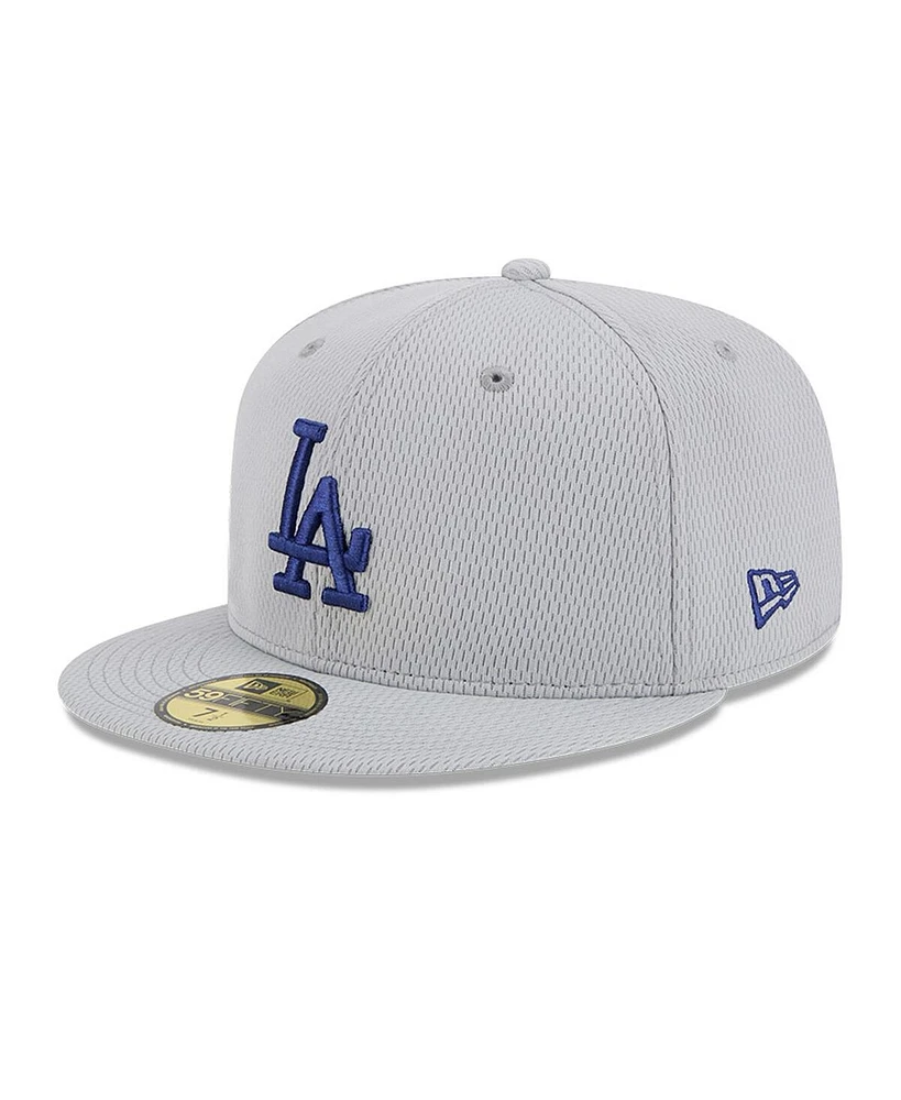 New Era Men's Gray Los Angeles Dodgers 2025 Mlb Clubhouse 59FIFTY Fitted Hat