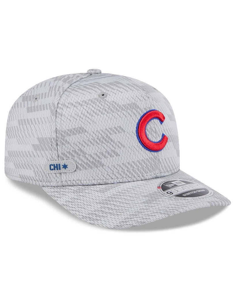 New Era Men's Gray Chicago Cubs 2025 Mlb Clubhouse 9SEVENTY Stretch-Snap Hat